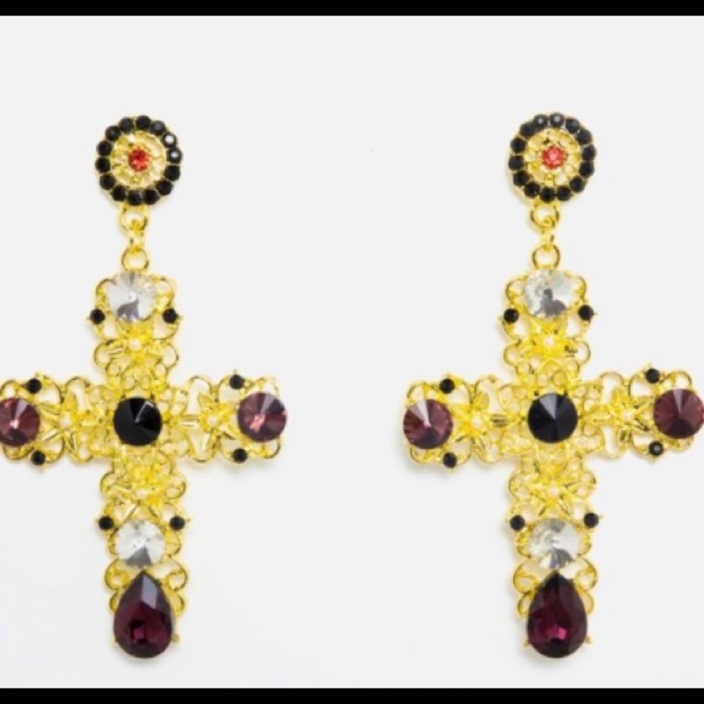 Father Forgive Me Cross Earrings